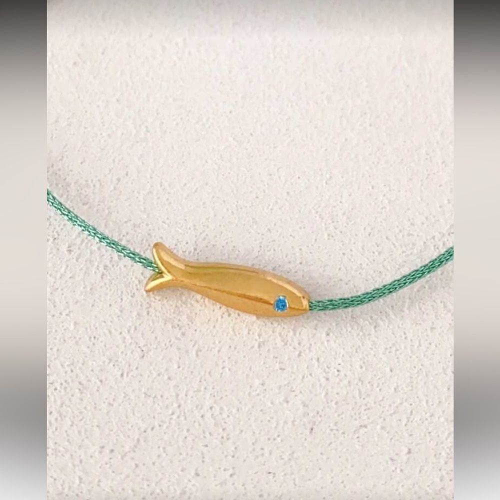 Gold Fish Charm Anklet R148 - Picture 2 of 2
